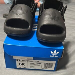 Adidas Kids Black Adilette Slides